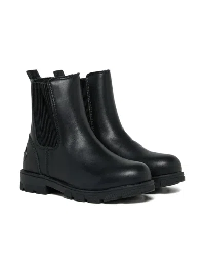 Diesel Kids' D-hammer Ak Leather Chelsea Boots In Black