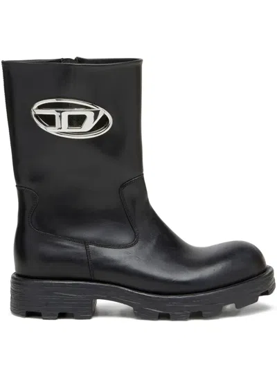 DIESEL D-HAMMER BKR D LEATHER BOOTS