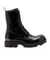 Diesel Leather Boots With Oval D Rein-forced Toe In Black