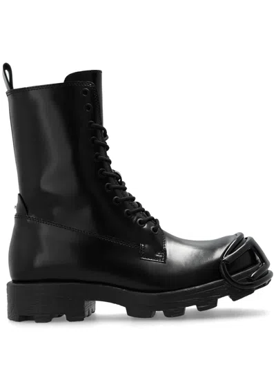 Diesel D-hammer-combat Boots In Black