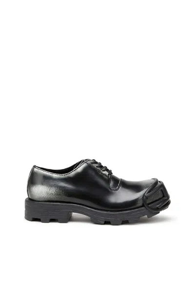 DIESEL D-HAMMER-DERBY SHOES IN SHINY TWO-TONE LEATHER