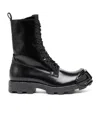 Diesel Leather Boots With Oval D Rein-forced Toe In Black