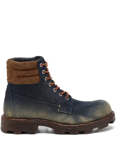 DIESEL D-HAMMER PADDED-COLLAR LACE-UP BOOTS