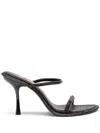 Diesel Heeled Mules In Crystal Denim In Black