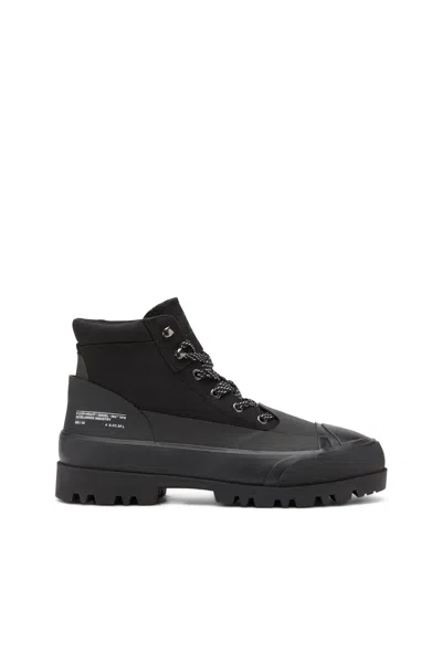 Diesel Ankle Boots In Ballistic Nylon In Black