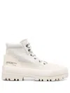 Diesel Side Logo-print Ankle Boots In Neutrals