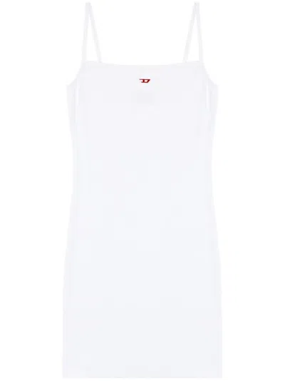 Diesel D-hopy-d Logo-appliqué Mini Dress In White