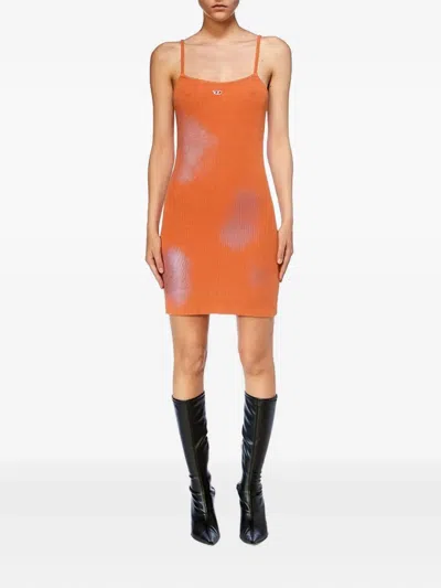 Diesel D-hopy-n2 Mini Dress In Orange
