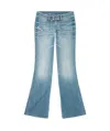 Diesel Whisper Low Waist Slim Leg Flared Jeans In Blue