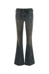 Diesel Flared Stretch Denim Jeans With Distressed Pockets
