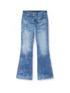 Diesel D-hush Partially Organic Cotton Flared Jeans With Back Logo Patch In Blue