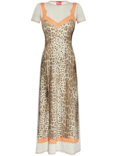 Diesel D-ile Midi Dress In Neutrals