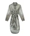 Diesel Wrap Dress In Denim-look Viscose In Gray