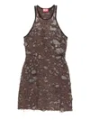 Diesel Dress In Destroyed Jersey In Brown
