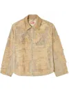 Diesel Jacket In Overdyed Floating-thread Denim In Neutrals