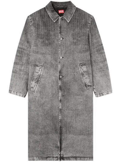 Diesel D-jack-s1 Single-breasted Coat In 02 Dark Grey