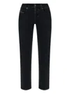 Diesel Straight Trousers With Belt Loops And Contrast Stitching In Black