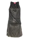 Diesel Draped Corset Halter Neck Mini Dress In Black