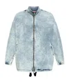 Diesel D-krap-s1 Denim Bomber Jacket In Gray