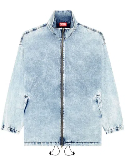 Diesel D-krap-s1 Denim Bomber Jacket In Blue