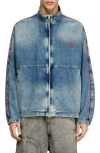 Diesel Men's Piped Denim Zip Jacket In Blue