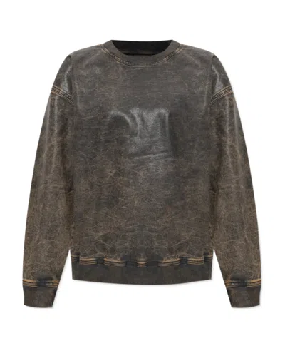 Diesel D-krib-s Logo-patch Sweatshirt In Black