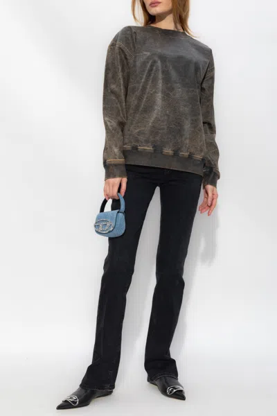 Diesel ‘d-krib-s' Waxed Sweatshirt In Brown