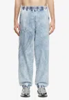 Diesel Tapered D-lab Track Denim In Blue
