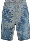 Diesel Denim Shorts Distressed Detailing In Blue