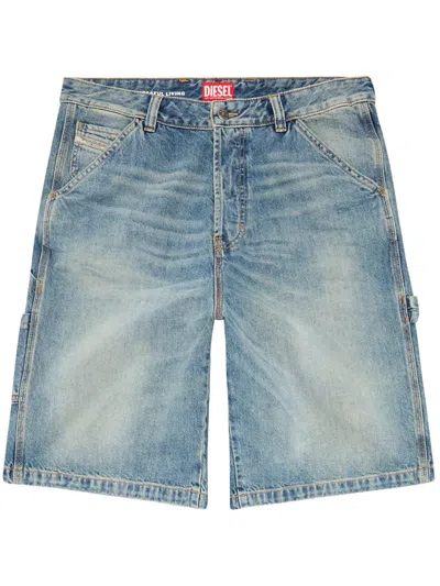 Diesel D-livery Denim Shorts In Blue