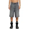 Diesel Hemp Denim Utility Shorts In Black/denim