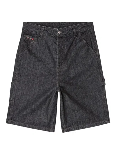 Diesel D-livery-w Utility-pocket Denim Shorts In Blue