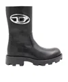 Diesel D Logo Ankle Boots In Black