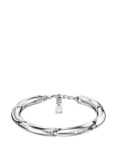 Diesel D Logo Chain Bracelet In White