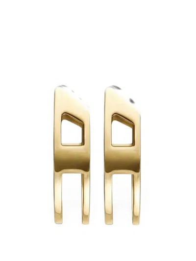 Diesel D Logo Hoop Earrings In Gold