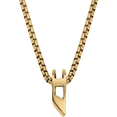 Diesel ® D Logo Ring Pendant Necklace In Gold