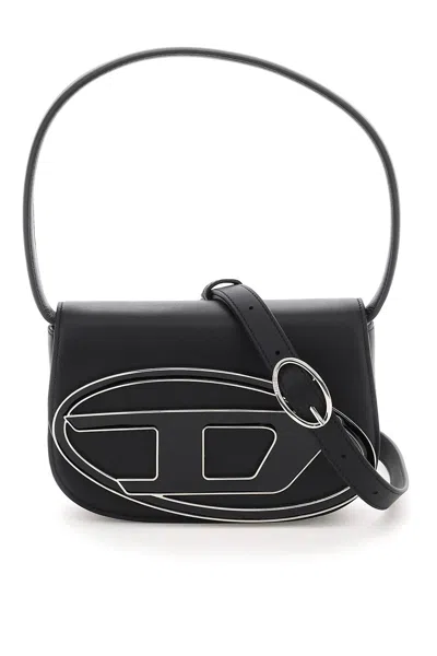 Diesel D Logo Shoulder Bag  In Black