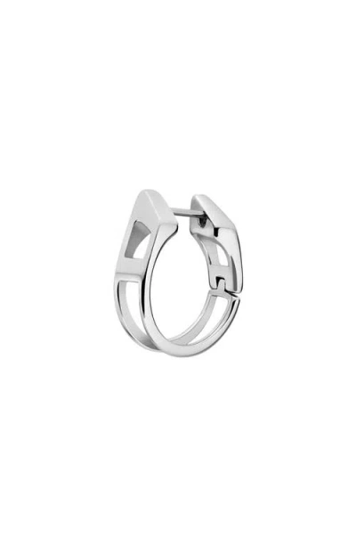 Diesel D Logo Hoop Earring In Metallic