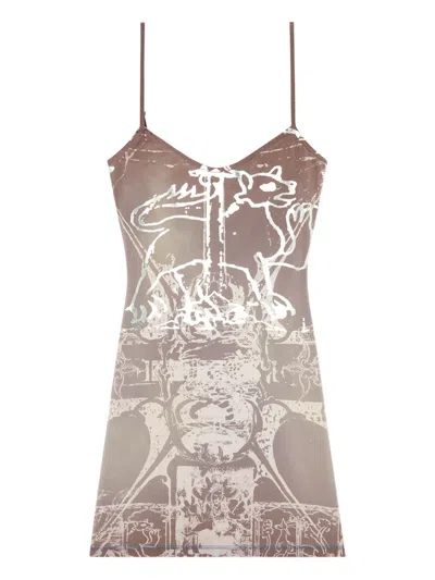 Diesel D-longy Mini Dress In Neutrals