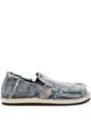 Diesel D-lukas-espadrille Loafers In Distressed Denim In Blue