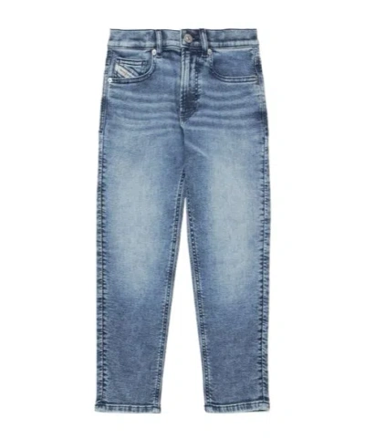 Diesel Kids' D-lucas Mid-rise Tapered Jeans In Light Blue