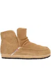 Diesel Suede Boots With Rubber Sole And Stitching In Brown