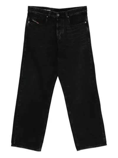 Diesel D-macro Logo Jeans In Black