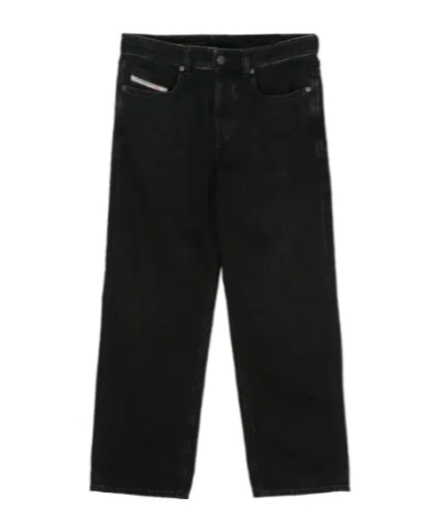 Diesel D-macro Mid-rise Straight-leg Jeans In Black