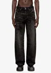 Diesel Jeans Dalla Gamba Ampia In Denim Nero  Donna In Gray