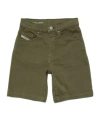 Diesel D-macs-sh-j Logo-patch Denim Shorts In Green
