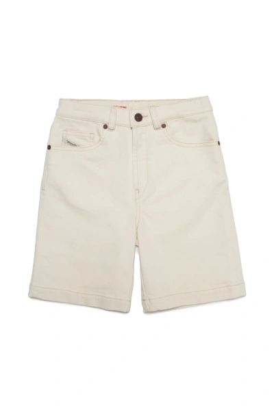 Diesel Kids' D-macs-sh Denim Shorts In Off White