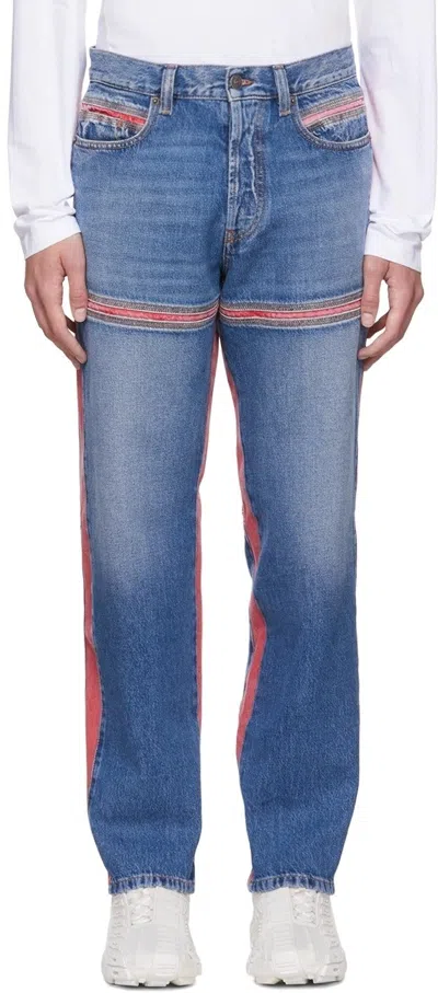 Diesel D-mand Mid-rise Straight Leg Jeans In Blue