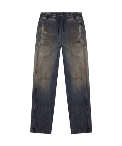 Diesel D-martians Distressed Track Pants In Black