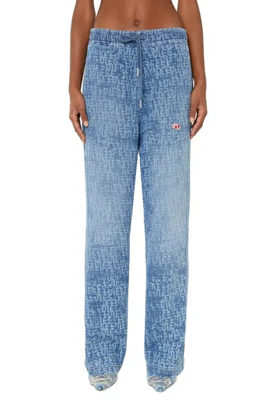 Diesel D-martians Sweat Denim Jeans In Blue
